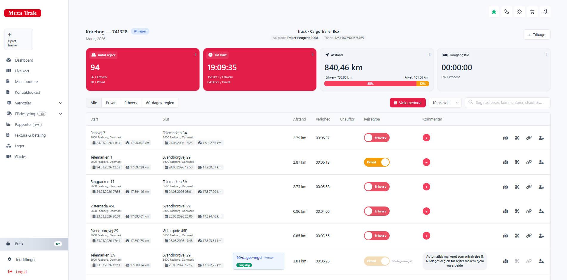 Customer portal in light theme