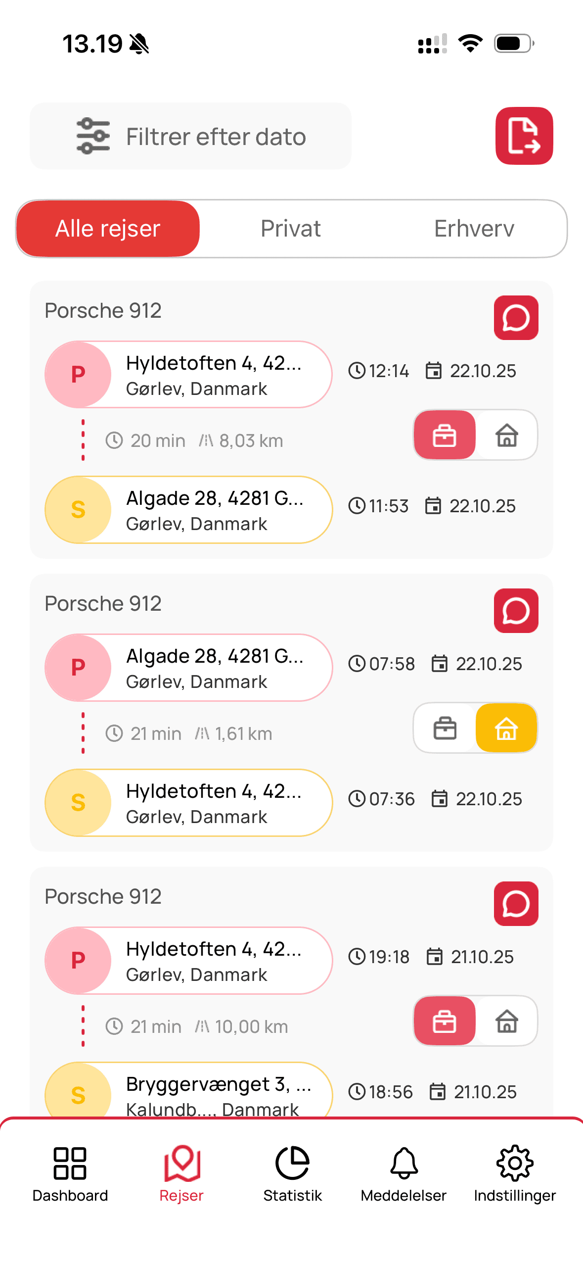 Telefonvisning af elektronisk kørebog
